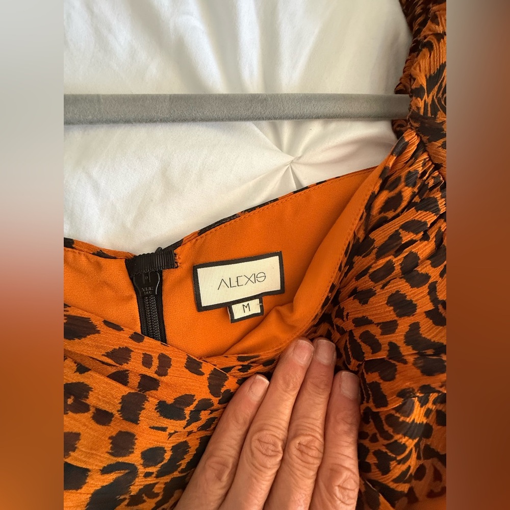 Alexis Orange and Black Leopard-Print Dress - Picture 1 of 2